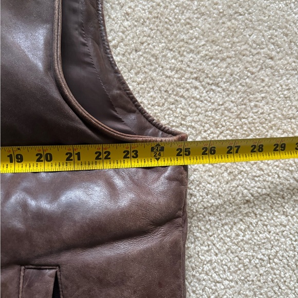 90s VTG Eddie Bauer Premium Leather Goose Down Vest XL - Picture 9 of 11